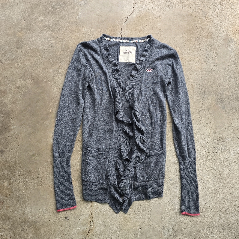VTG Hollister Y2K Ruffled Cardigan Sweater Open Front Bella Twilight S